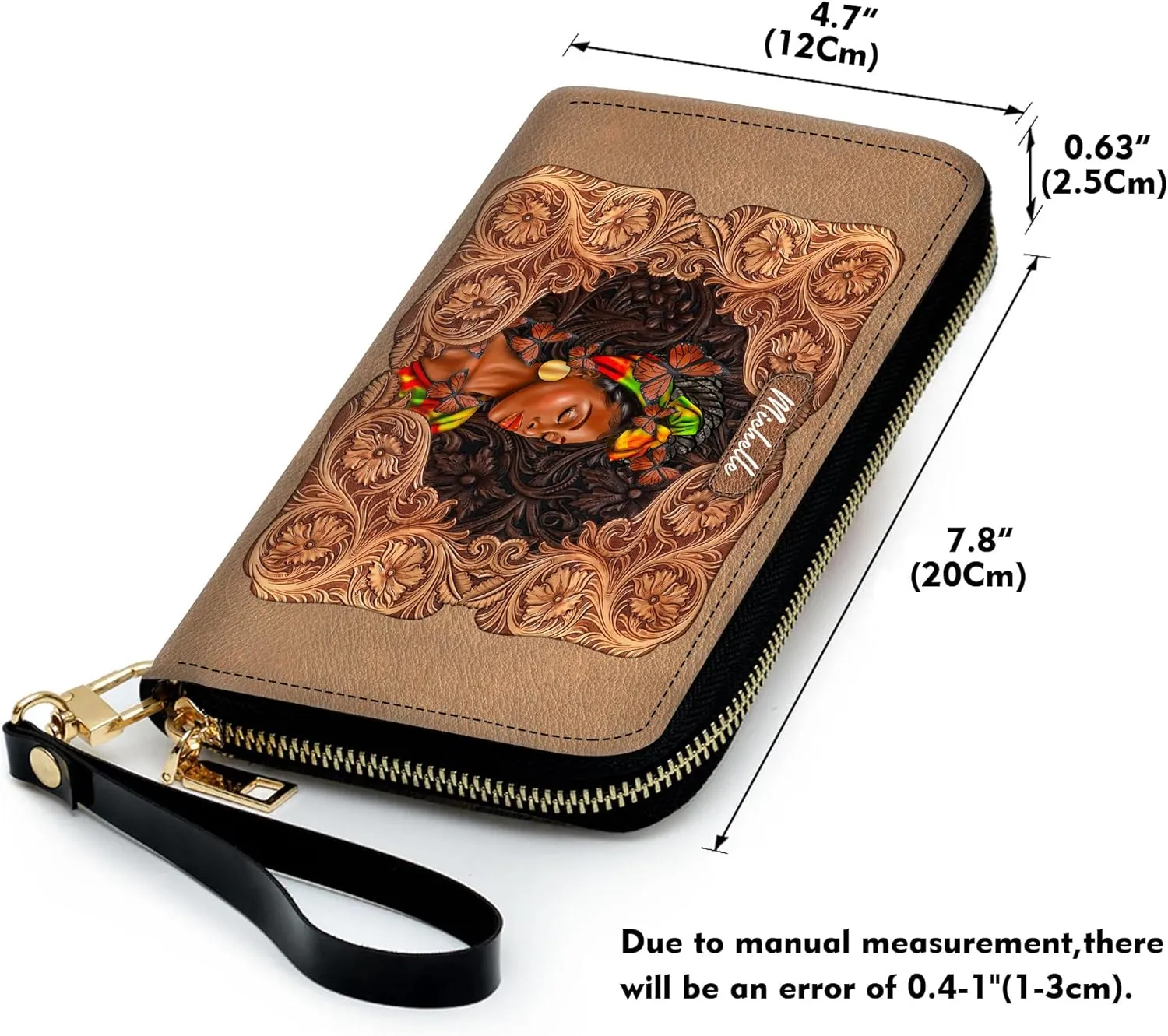 Personalized Wallet for Women – Stylish African Queen Leather Clutch – Mother’s Day Gift for Black Women Celebrating African American Culture and Heritage