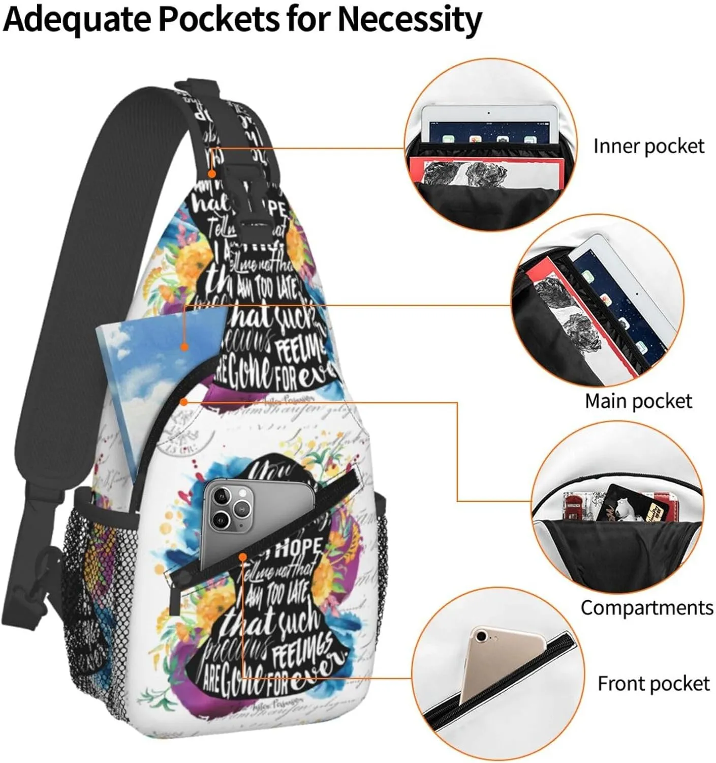 Persuasion Chest Sling Bag Crossbody Shoulder Backpack Bag Gym Cycling Travel Hiking Daypack Cross Bag