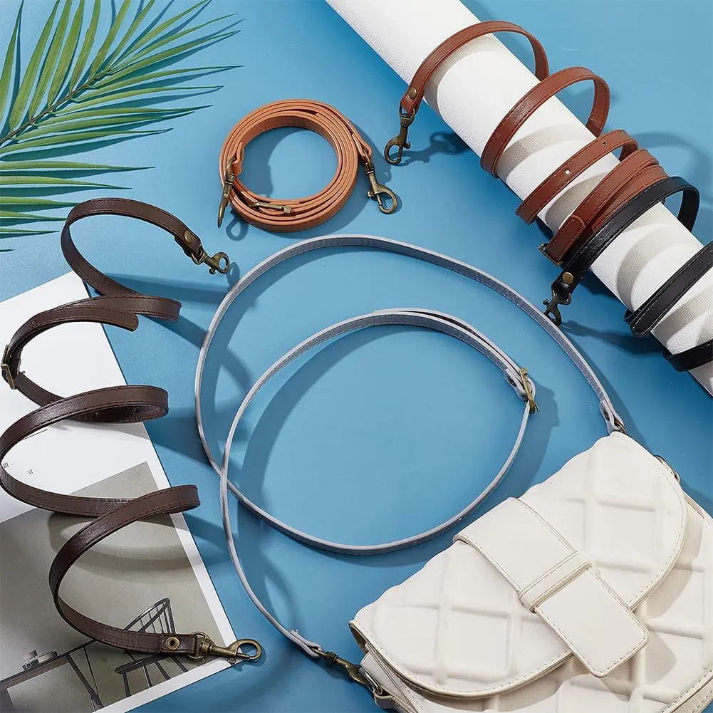 PH PandaHall 5 Colors 50 Inch Leather Purse Strap Adjustable Leather Strap with Hooks PU Leather Crossbody Straps Replacement for Shoulder Bag Purse Handbag Clutches