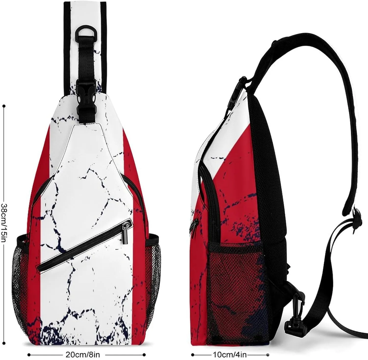 Philippines Flag Grunge Design Sling Bag Crossbody Chest Bag Shoulder Bag For Travel Hiking Cycling Camping