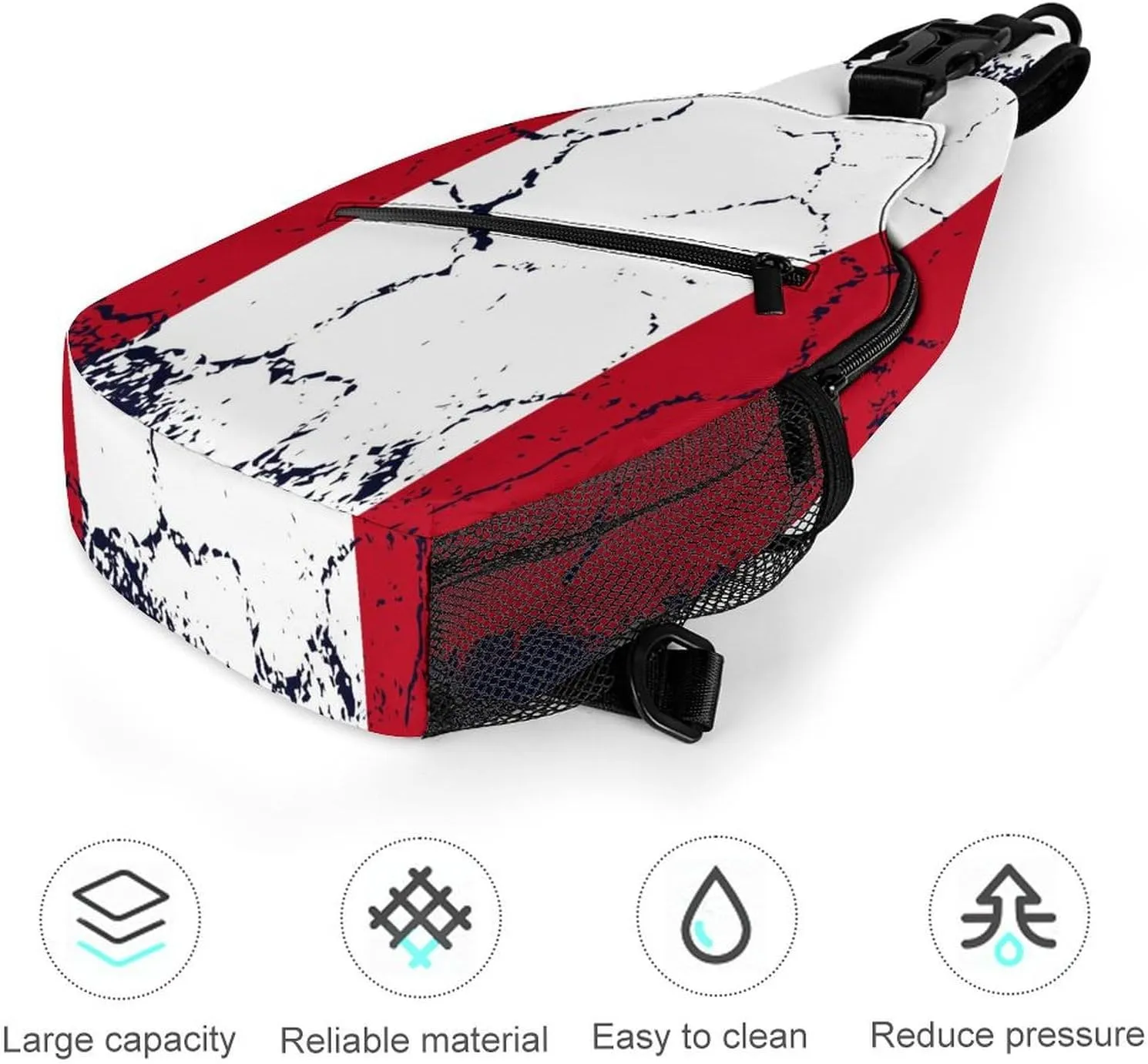 Philippines Flag Grunge Design Sling Bag Crossbody Chest Bag Shoulder Bag For Travel Hiking Cycling Camping
