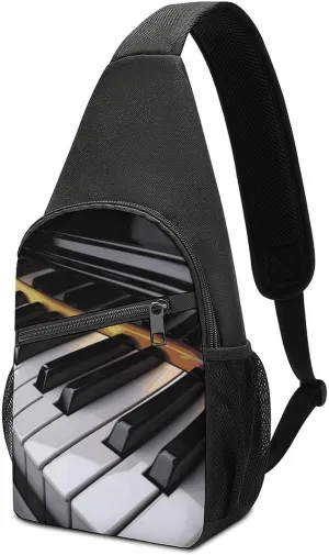 Piano Key Sling Bag Travel Sling Backpack Man Purse for Men Hiking Crossbody Bags Chest Bag Shoulder Chest Pack