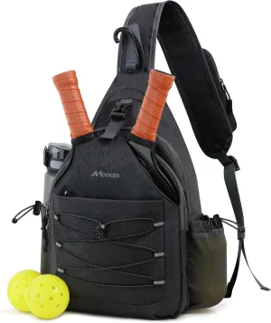 Pickleball Bag for Women and Men Sling Crossbody Backpack for Tennis with Adjustable Shoulder Strap Fence Hook and Paddles Cover Sports Accessories Pickle Ball Equipment Gifts
