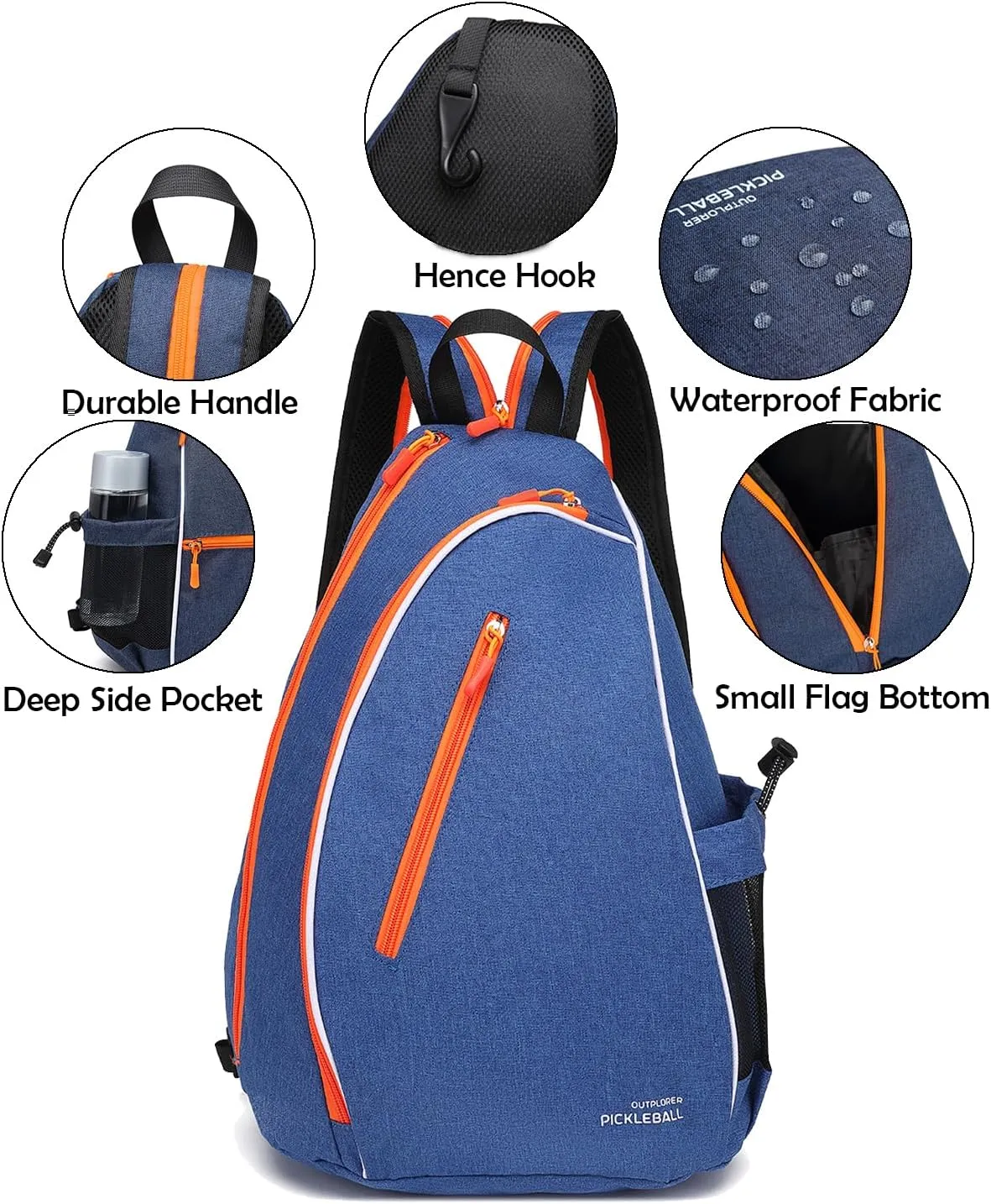 Pickleball Bags for Men Women Pickleball Paddle Bag Sports Pickleball Bag Adjustable Sling Bag with Fence Hook Crossbody Backpack Fits to the Courts