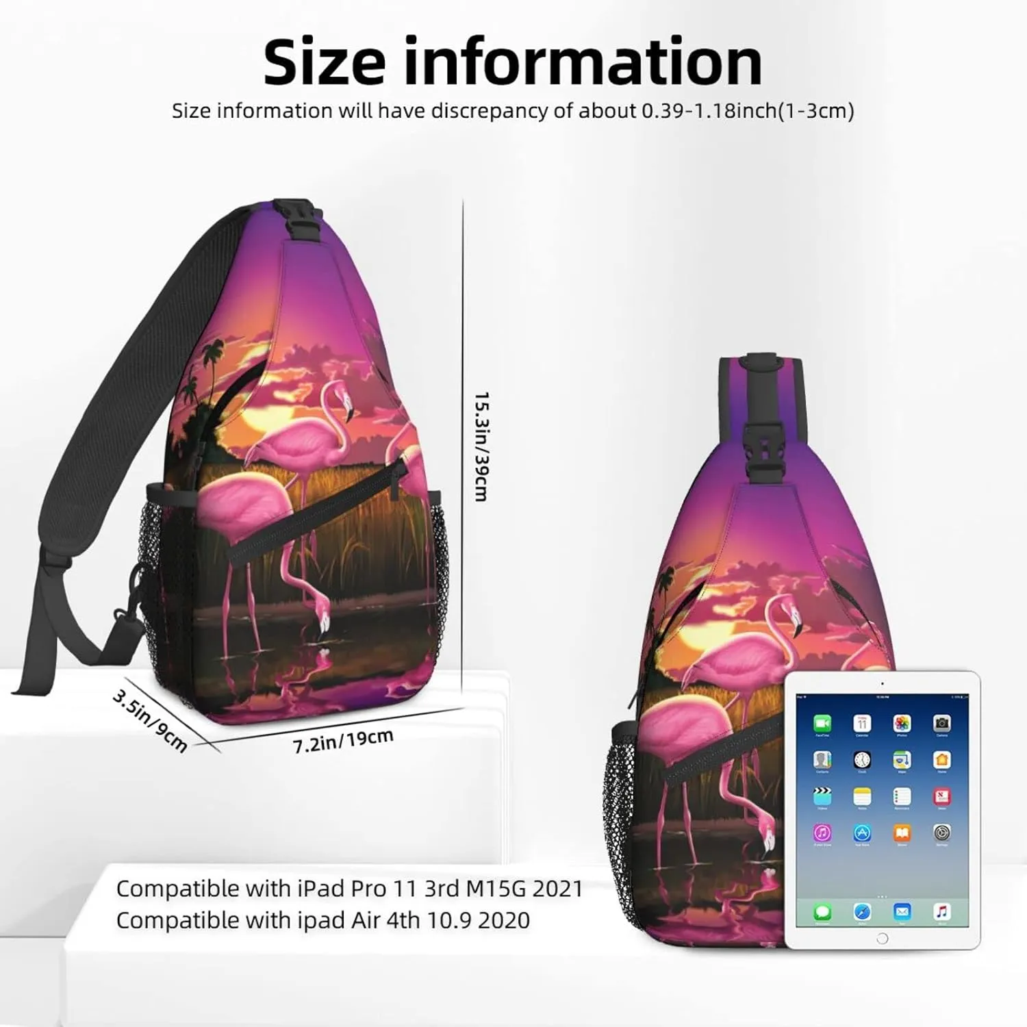 Pink Flamingo Sling Bag for Women Crossbody Shoulder Bag Casual Daypack Backpacks Men Chest Bag Gym Cycling Travel Hiking
