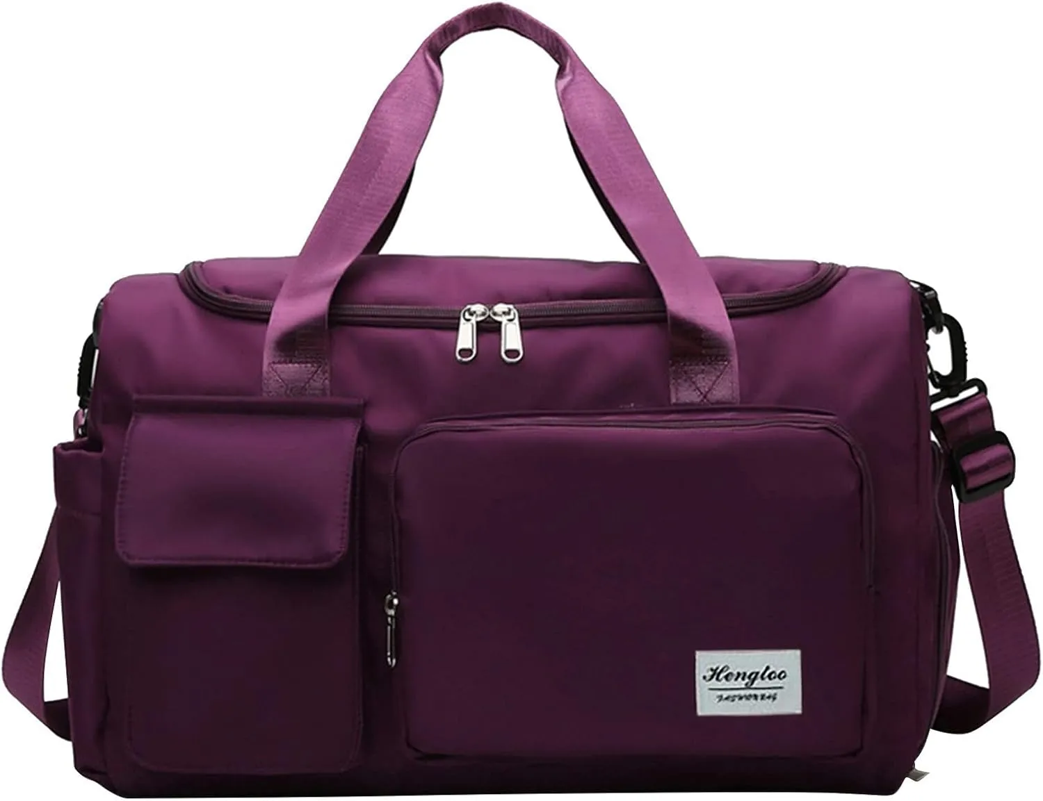Pink Gym Bag with Shoes Compartment,28L Travel Duffel Bags,Waterproof Overnight Bag for Yoga Workout Travel Sports