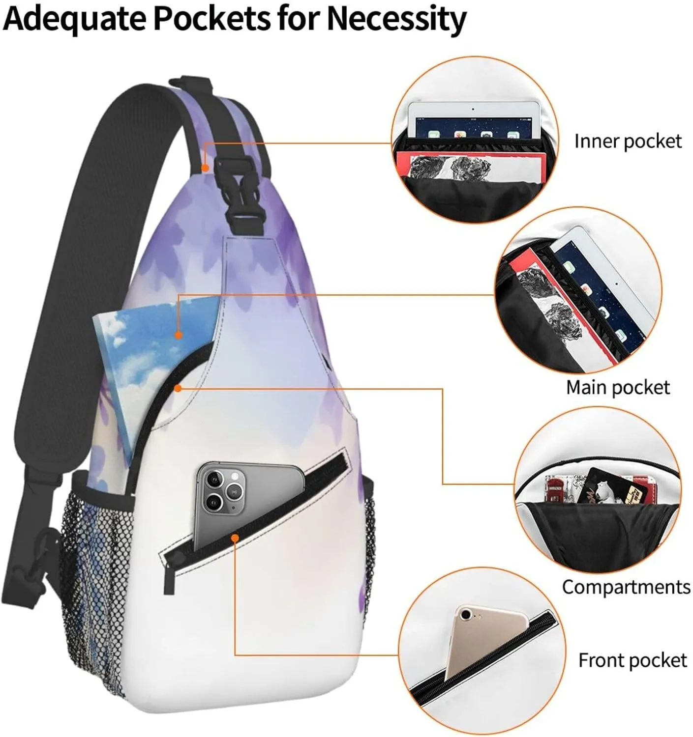 Pink Starfish Men's And Women's Small Crossbody Bags Chest Bags Daily Bags Are Suitable For Outdoor Hiking Trips