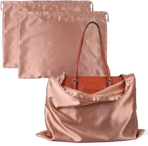 PlasMaller Dust Cover Storage Bags Silk Cloth with Drawstring Pouch For Handbags Purses Pocketbooks Shoes Boots Set of 2