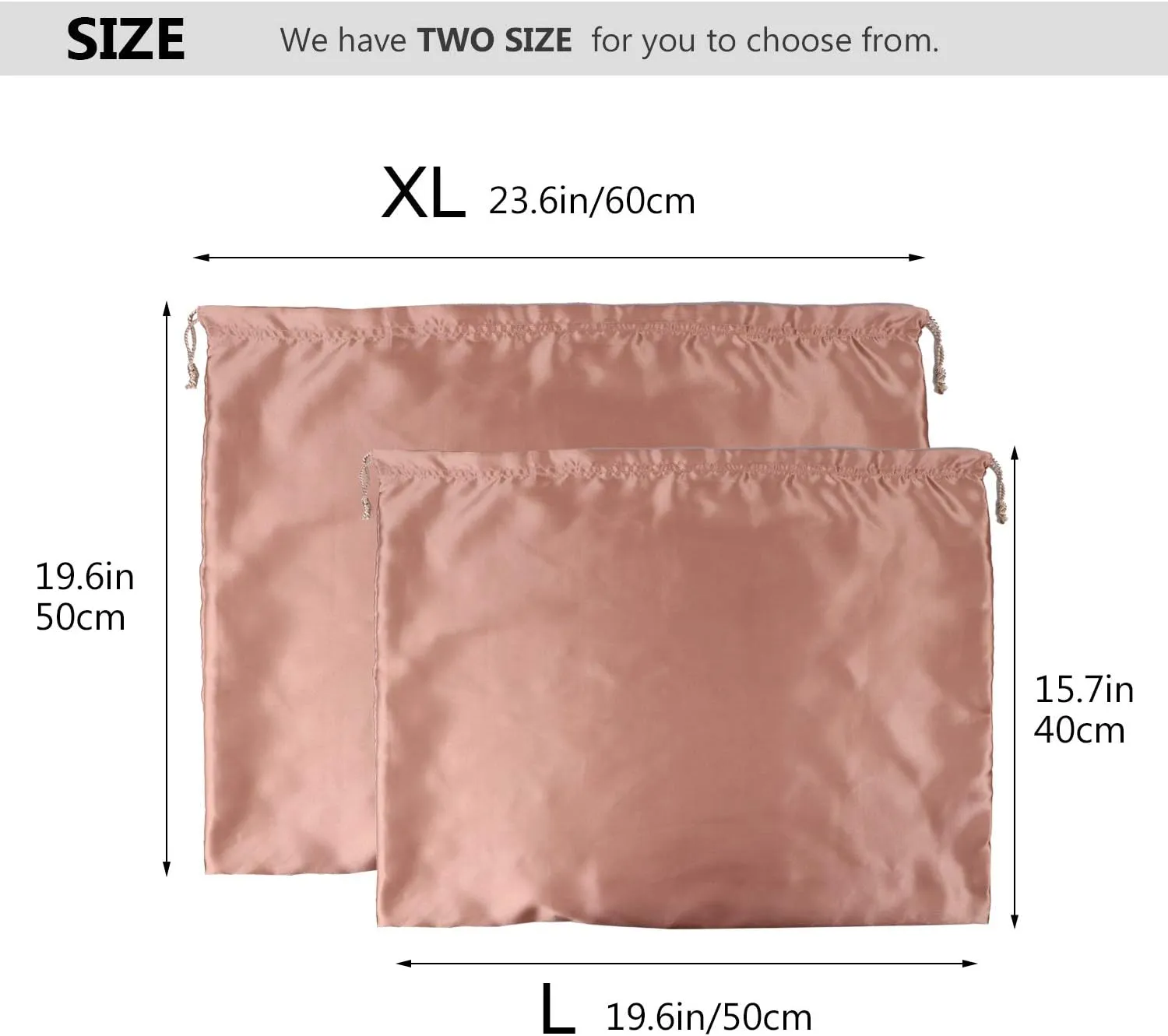 PlasMaller Dust Cover Storage Bags Silk Cloth with Drawstring Pouch For Handbags Purses Pocketbooks Shoes Boots Set of 6, Pink (23.6 x 19.6 in)