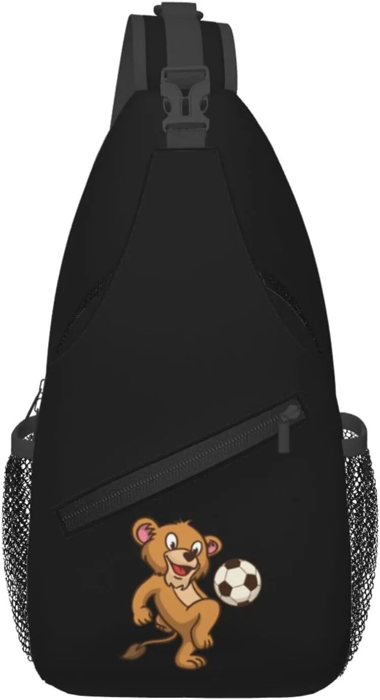 Play Ball Cute Lion Crossbody Bags For Women Men Chest Backpack Gym Shoulder Bag Travel Outdoor Sports Casual Crossbody Bags