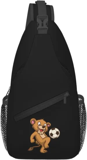 Play Ball Cute Lion Crossbody Bags For Women Men Chest Backpack Gym Shoulder Bag Travel Outdoor Sports Casual Crossbody Bags