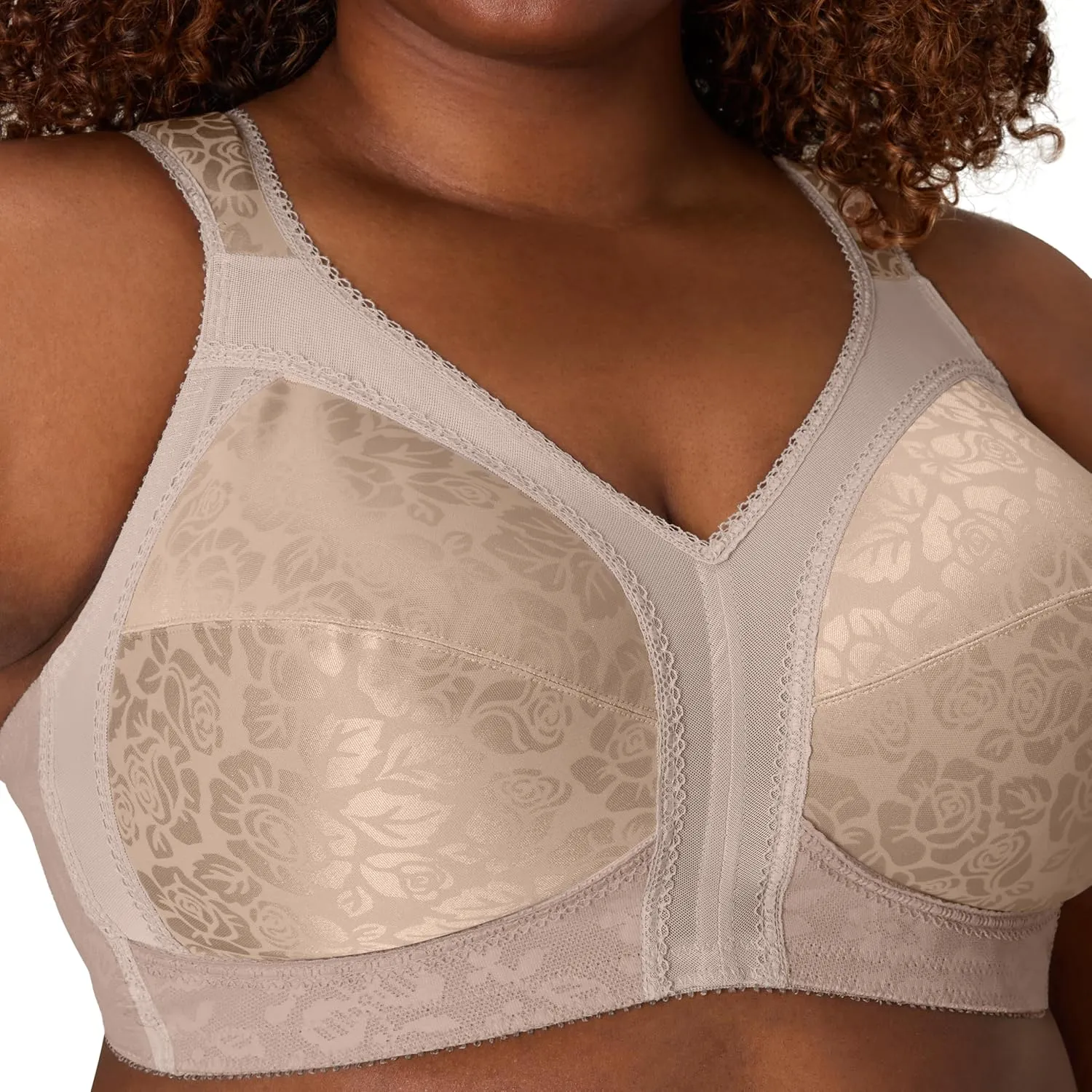 Playtex Women's Wireless Bra, 18 Hour Plus-Size Bras Available, Full Coverage, Smoothing, 4693, Single or 2-Pack