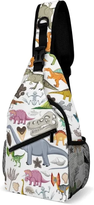 Prehistoric-dinosaur-animal Crossbody Backpack For Men Women, Chest Bag Shoulder Bag, Travel Daypack Sling Backpack