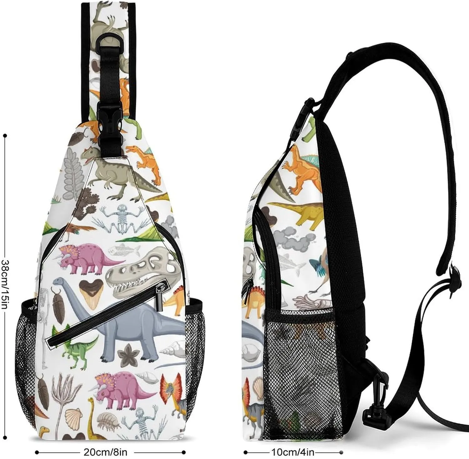 Prehistoric-dinosaur-animal Crossbody Backpack For Men Women, Chest Bag Shoulder Bag, Travel Daypack Sling Backpack