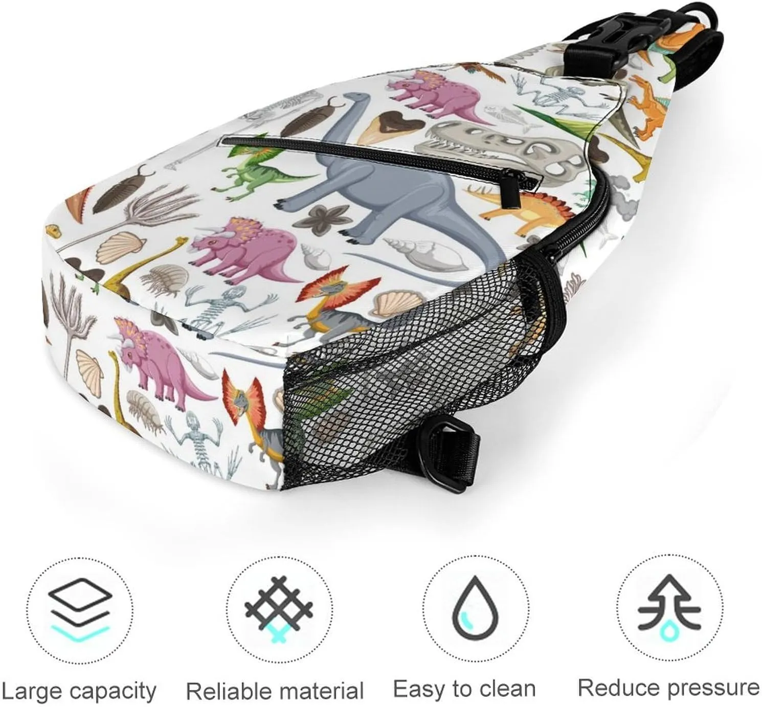 Prehistoric-dinosaur-animal Crossbody Backpack For Men Women, Chest Bag Shoulder Bag, Travel Daypack Sling Backpack