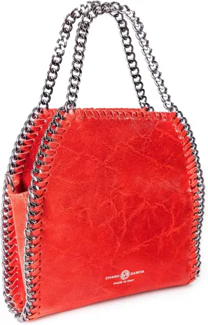 Premium Italian Leather Handmade in Florence, Italy. Crossbody Bag for Women with a Detachable Chain Strap Made in Italy
