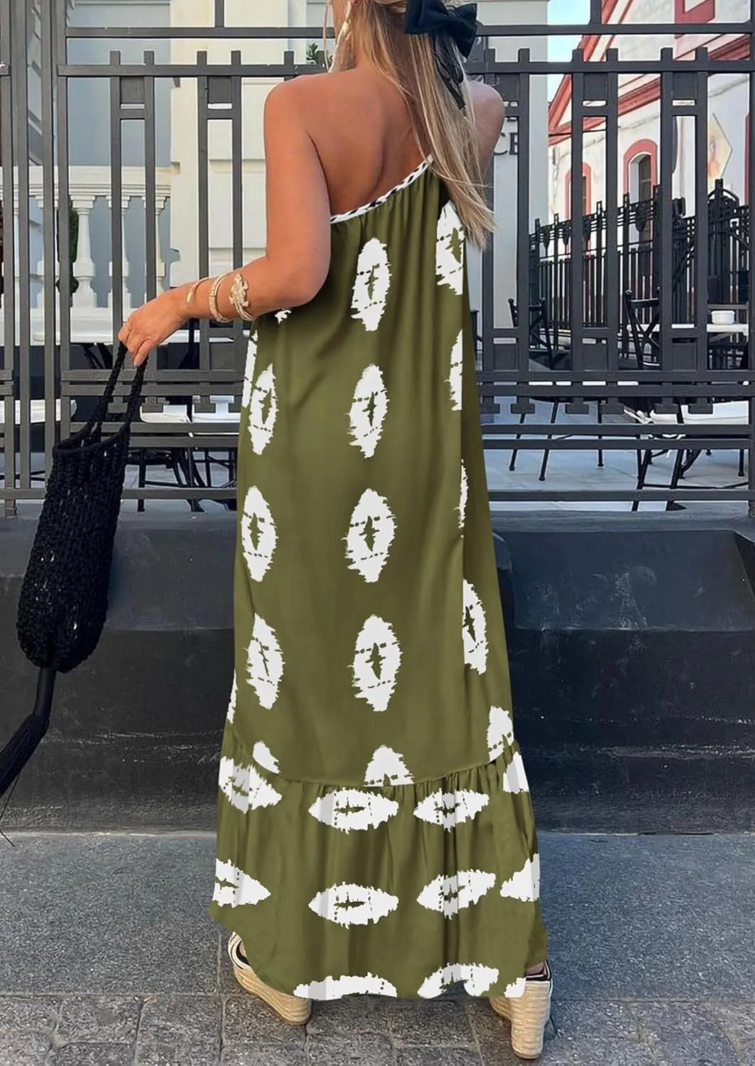 PRETTYGARDEN Women's 2025 Summer Maxi Dresses One Shoulder Printed Flowy Boho Beach Vacation Long Sundress