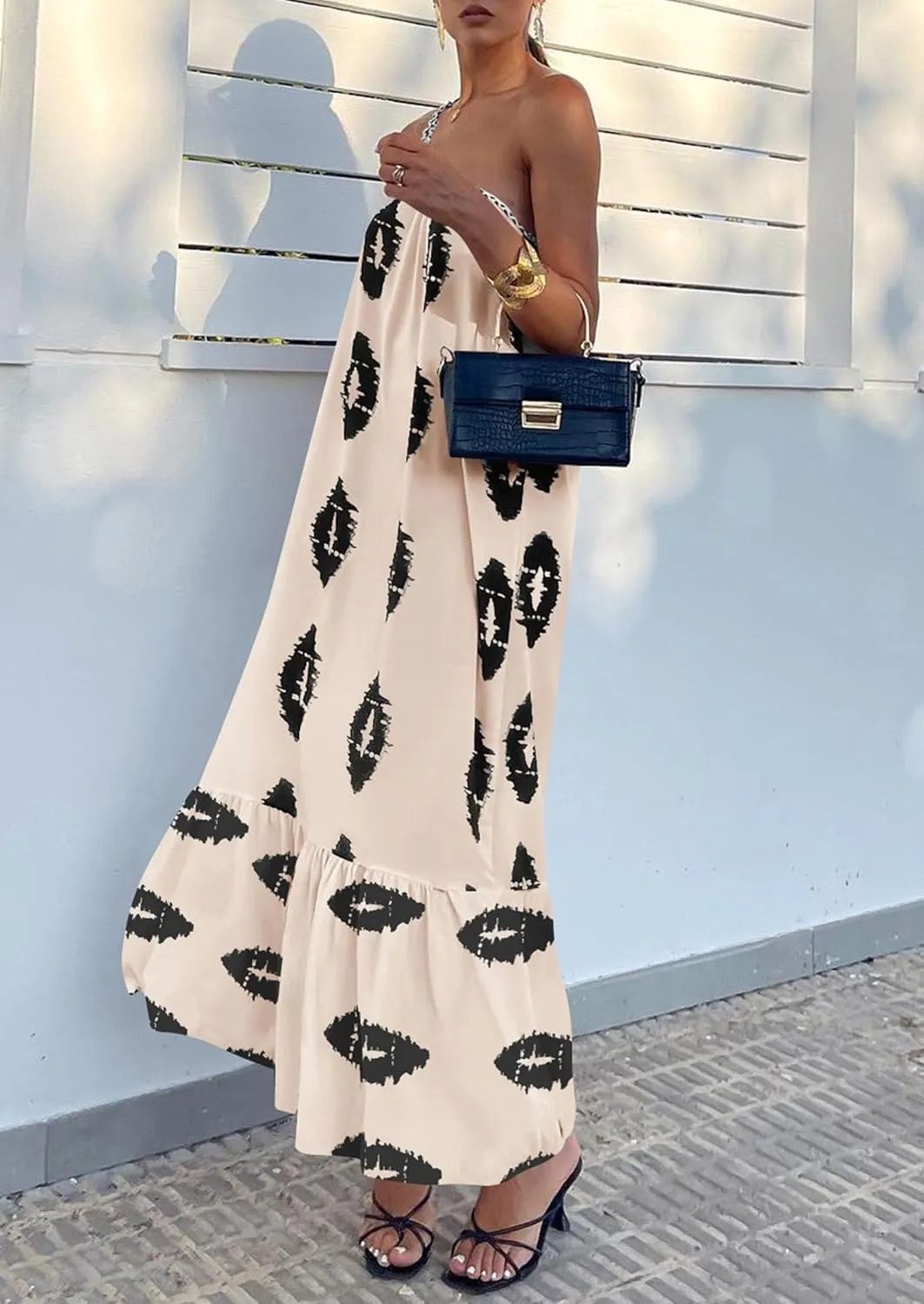PRETTYGARDEN Women's 2025 Summer Maxi Dresses One Shoulder Printed Flowy Boho Beach Vacation Long Sundress