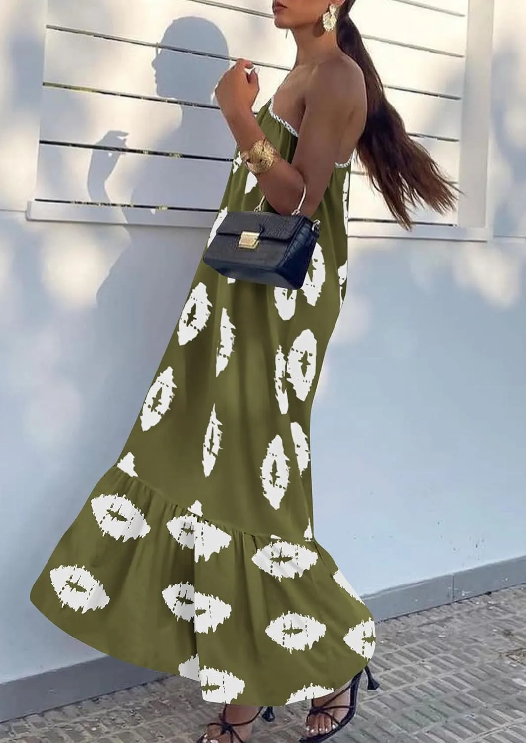 PRETTYGARDEN Women's 2025 Summer Maxi Dresses One Shoulder Printed Flowy Boho Beach Vacation Long Sundress