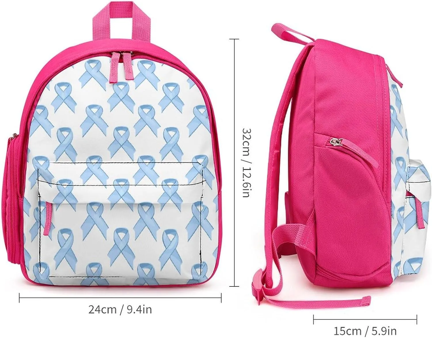 Prostate Cancer Awareness Blue Ribbons Backpack Small Shoulder Bag Travel Bag Casual Daybacks Handbags One Size