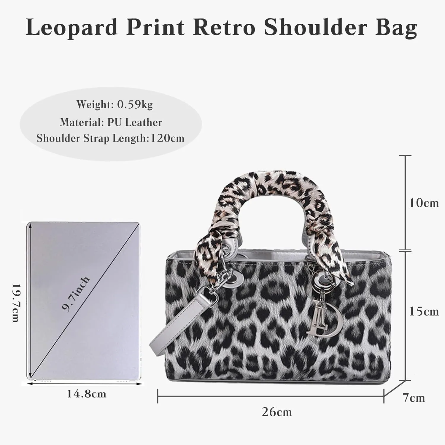 PU Leather Shoulder Handbag for Women Fashion Messenger Satchel Elegant Hobo Top Leopard Print Crossbody Bag