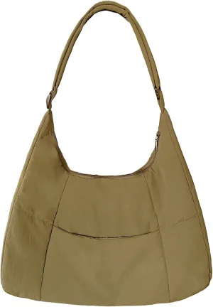 Puffer Crescent Shoulder Bag Women Nylon Light Weight Crossbody Purse Large Hobo Bag Puffy Tote Bag Handbag