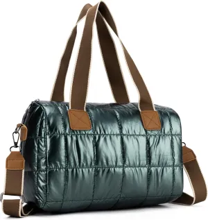 Puffer Tote Bag for Women Quilted Crossbody Bags Large Down Cotton Soft Padded Handbag
