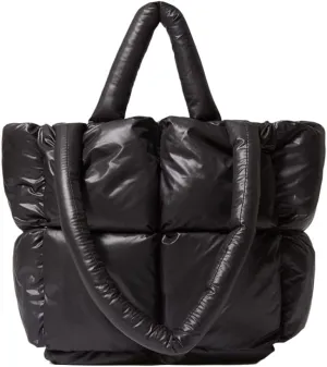 Puffer Tote Bag, Trendy Luxury Chic Quilted Large Padded Designer Handbags for Women Cotton Winter Soft Shoulder Bag