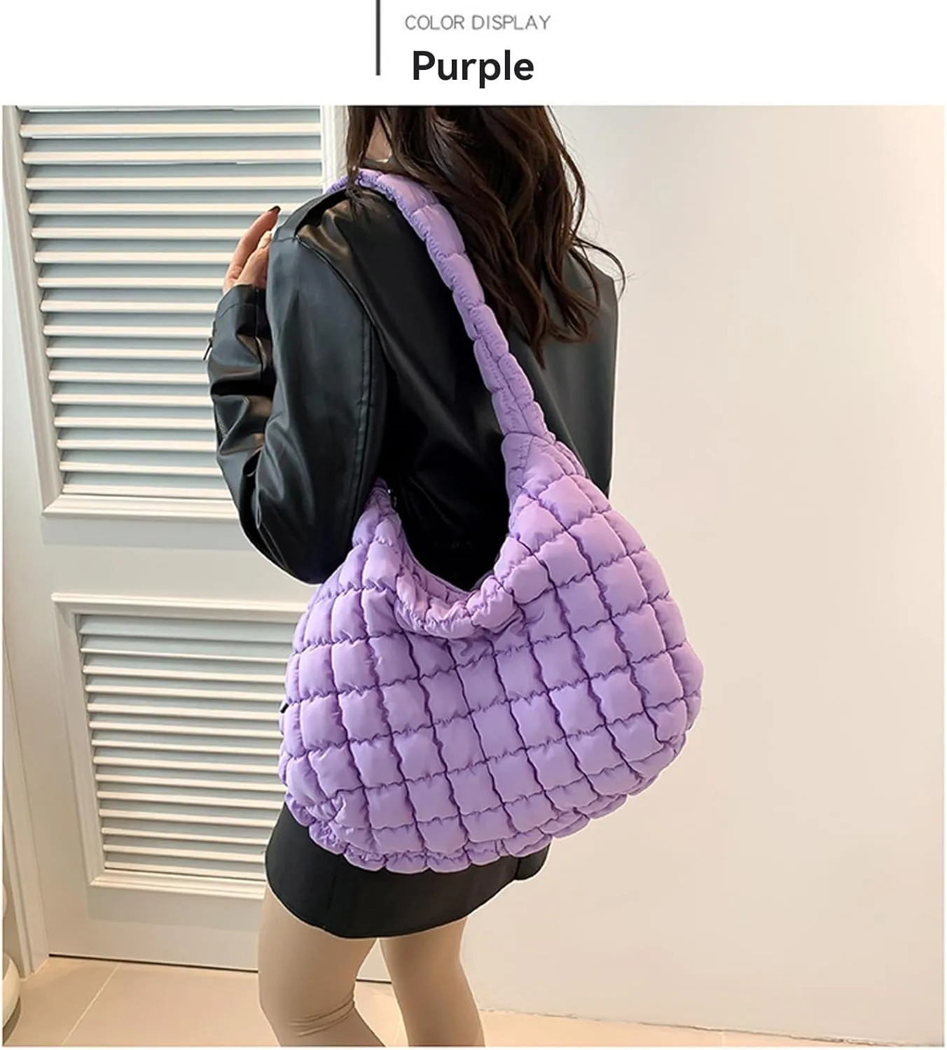 Puffy Bubble Tote Bag,Puffer Quilted Shoulder Bag for Women with Multiple Zippered Pockets, Trendy Crossbody Hobo Bag