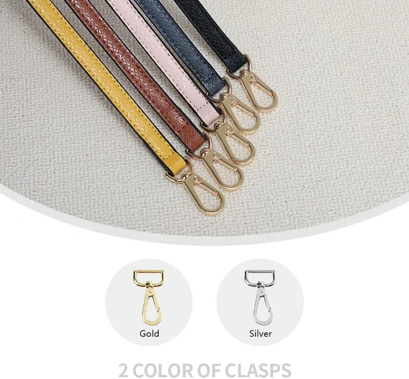 Purse Straps Replacement Crossbody Bag Strap for Dumpling Wraps Leather Purse Strap Crossbody Strap Gold Clasp Black