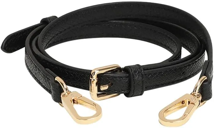 Purse Straps Replacement Crossbody Bag Strap for Dumpling Wraps Leather Purse Strap Crossbody Strap Gold Clasp Black