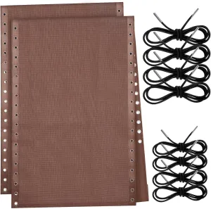 Queekay 2 Pcs Gravity Chair Replacement Fabric with 8 Bungee Cord Lounge Chair Cloth Mesh Patio Chair Repair Kit for Patio Recliner Outdoor Lawn Pool Beach Sling Chair(Brown, 63" x 21")