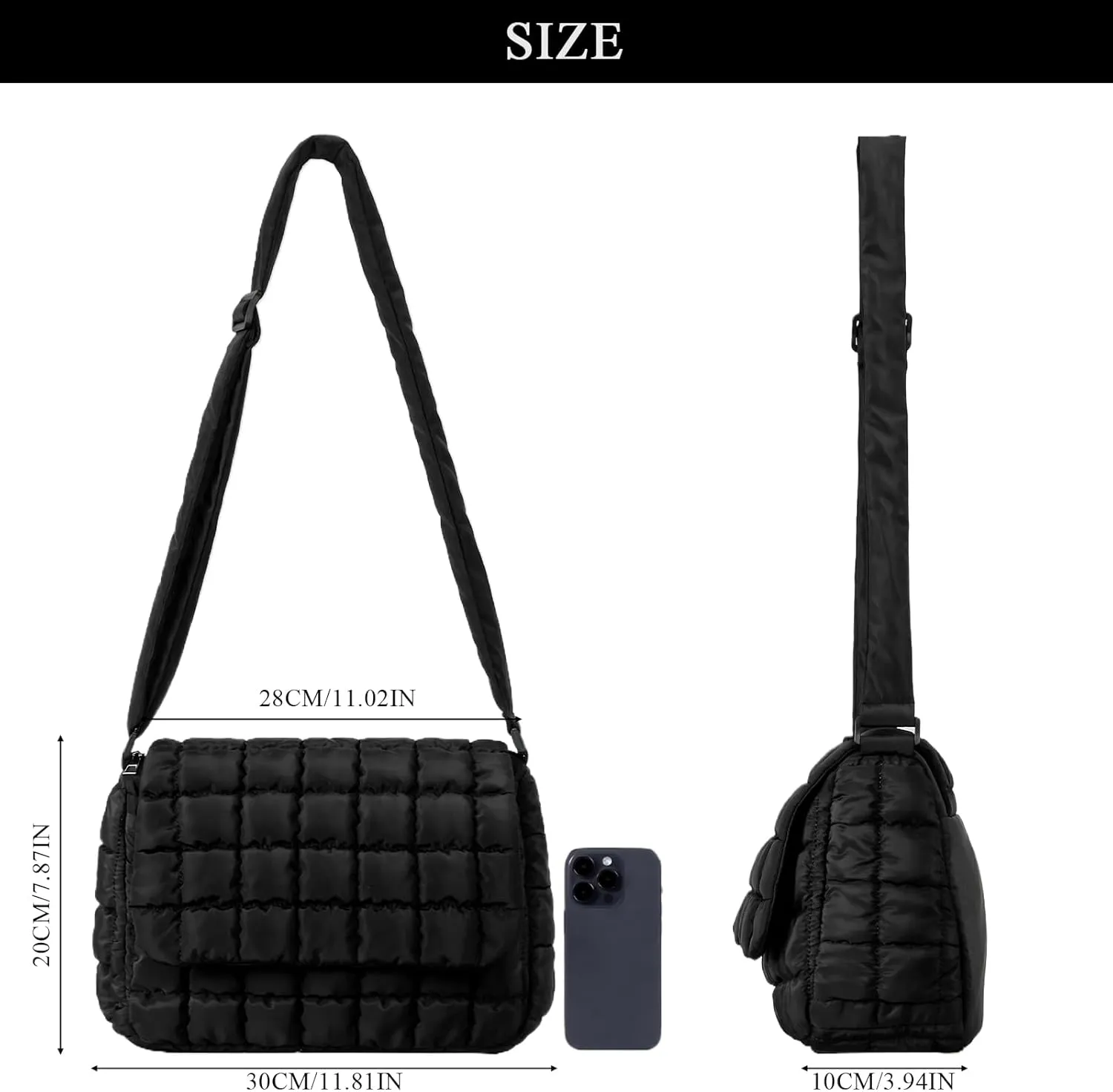 Quilted Crossbody Bags for Women, Lightweight Puffer Crossbody Bag Puffy Purse Quilted Shoulder Bag