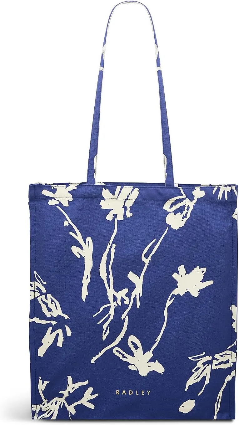 RADLEY London Blooming Lovely Responsible Medium Reusable Recycled Canvas Tote Bag, Yves Blue