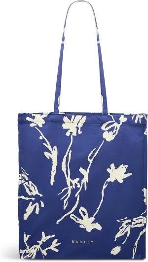RADLEY London Blooming Lovely Responsible Medium Reusable Recycled Canvas Tote Bag, Yves Blue