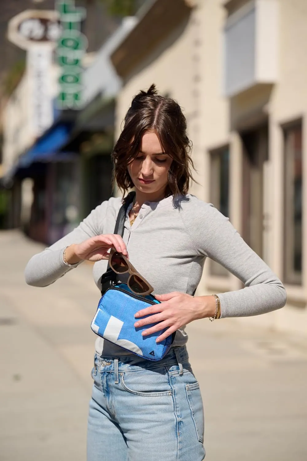 Rareform Zion Sling Bag | Durable, Lightweight Crossbody Sling Bag | Handcrafted from Repurposed Billboard Vinyl