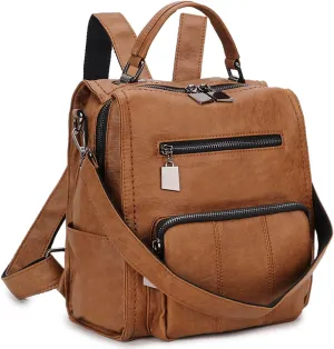RAVUO Backpack Purse for Women, Fashion Leather Handbags Designer Convertible Satchel Ladies Shoulder Bag 3 Ways to Carry