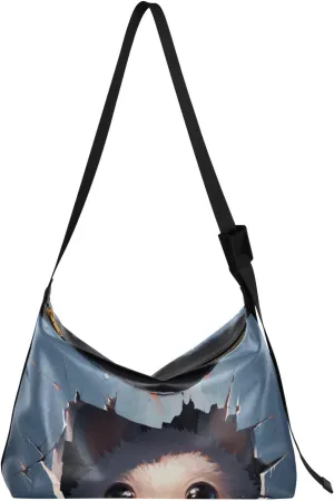 Red Crabs Corals Shells Shoulder Bag, Leather Hobo Handbags for Women, Vegan Leather Bag