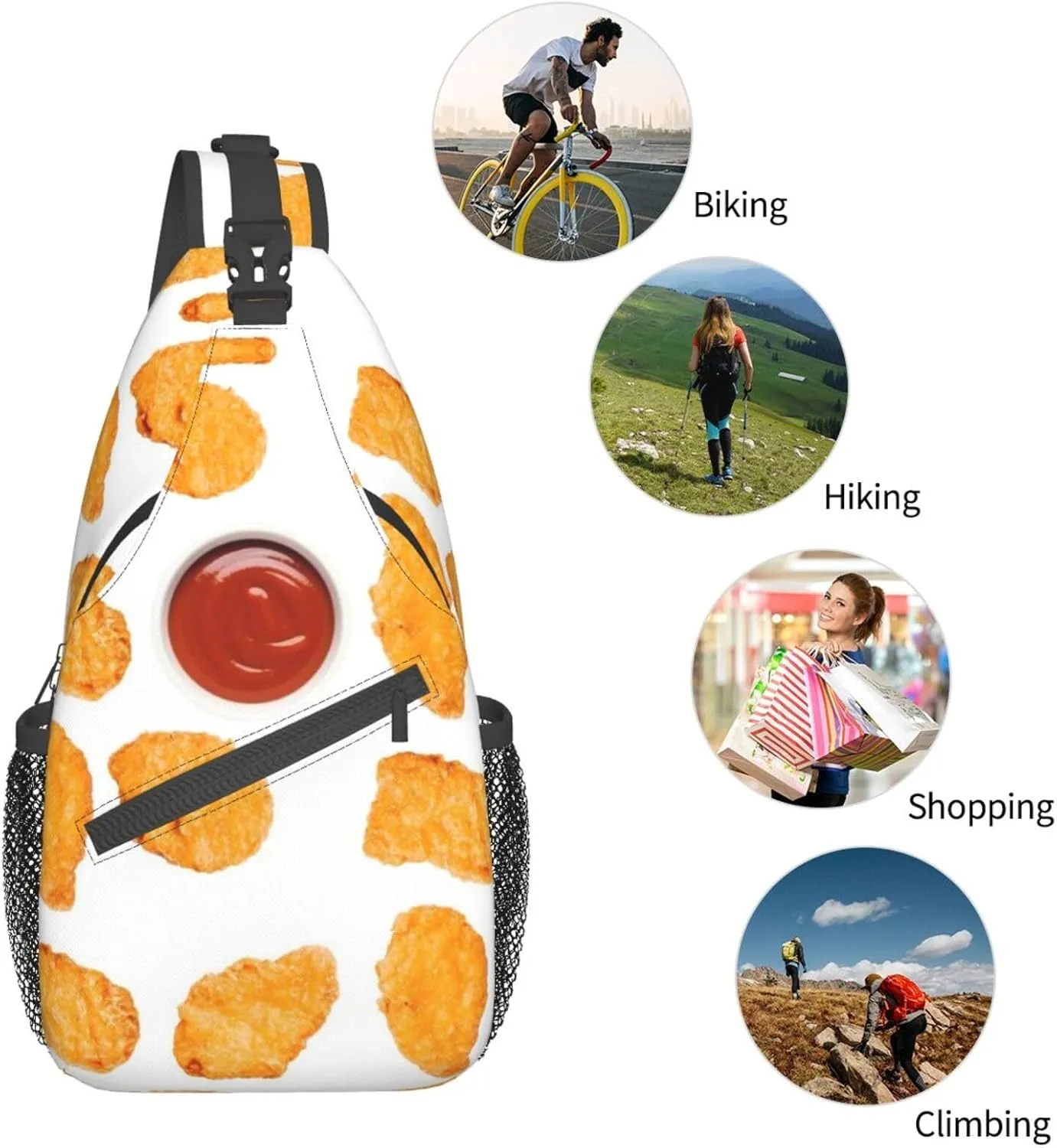 Red Spider Web Crossbody Backpack Chest Bag For Men Women Large Capacity Shoulder Sling Bag Cycling Travel Daypack