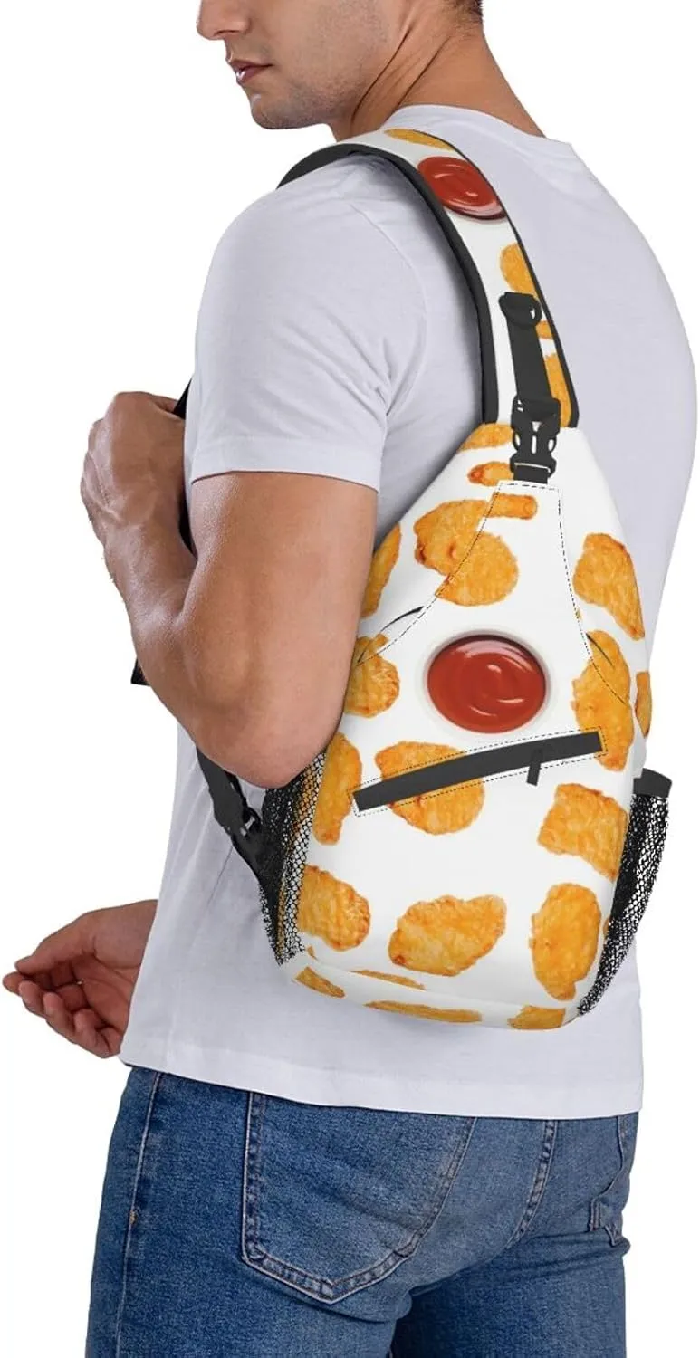 Red Spider Web Crossbody Backpack Chest Bag For Men Women Large Capacity Shoulder Sling Bag Cycling Travel Daypack