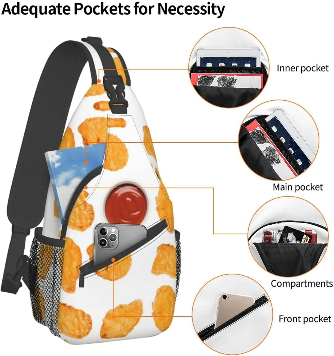 Red Spider Web Crossbody Backpack Chest Bag For Men Women Large Capacity Shoulder Sling Bag Cycling Travel Daypack