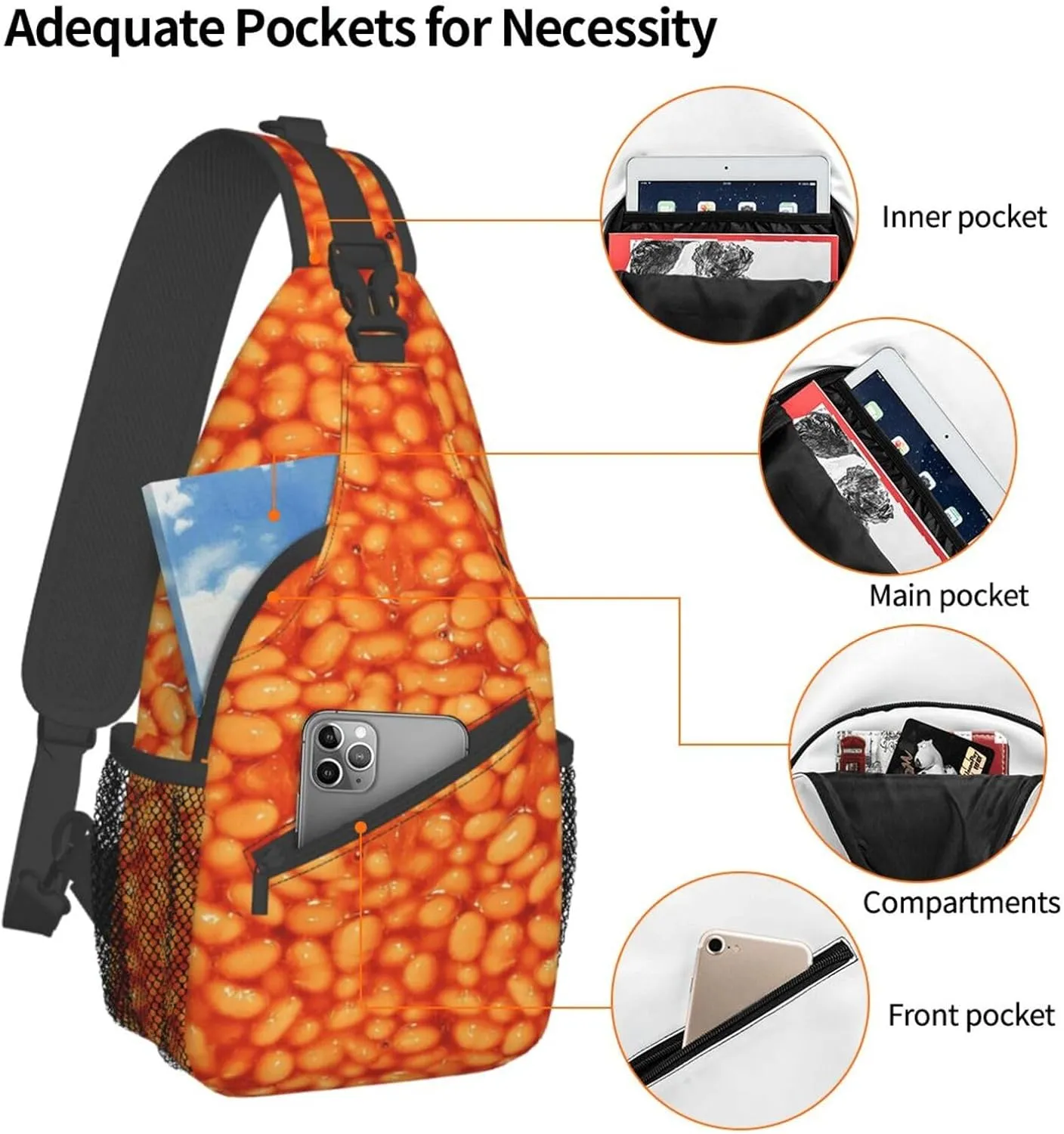 Red Spider Web Crossbody Backpack Chest Bag For Men Women Large Capacity Shoulder Sling Bag Cycling Travel Daypack