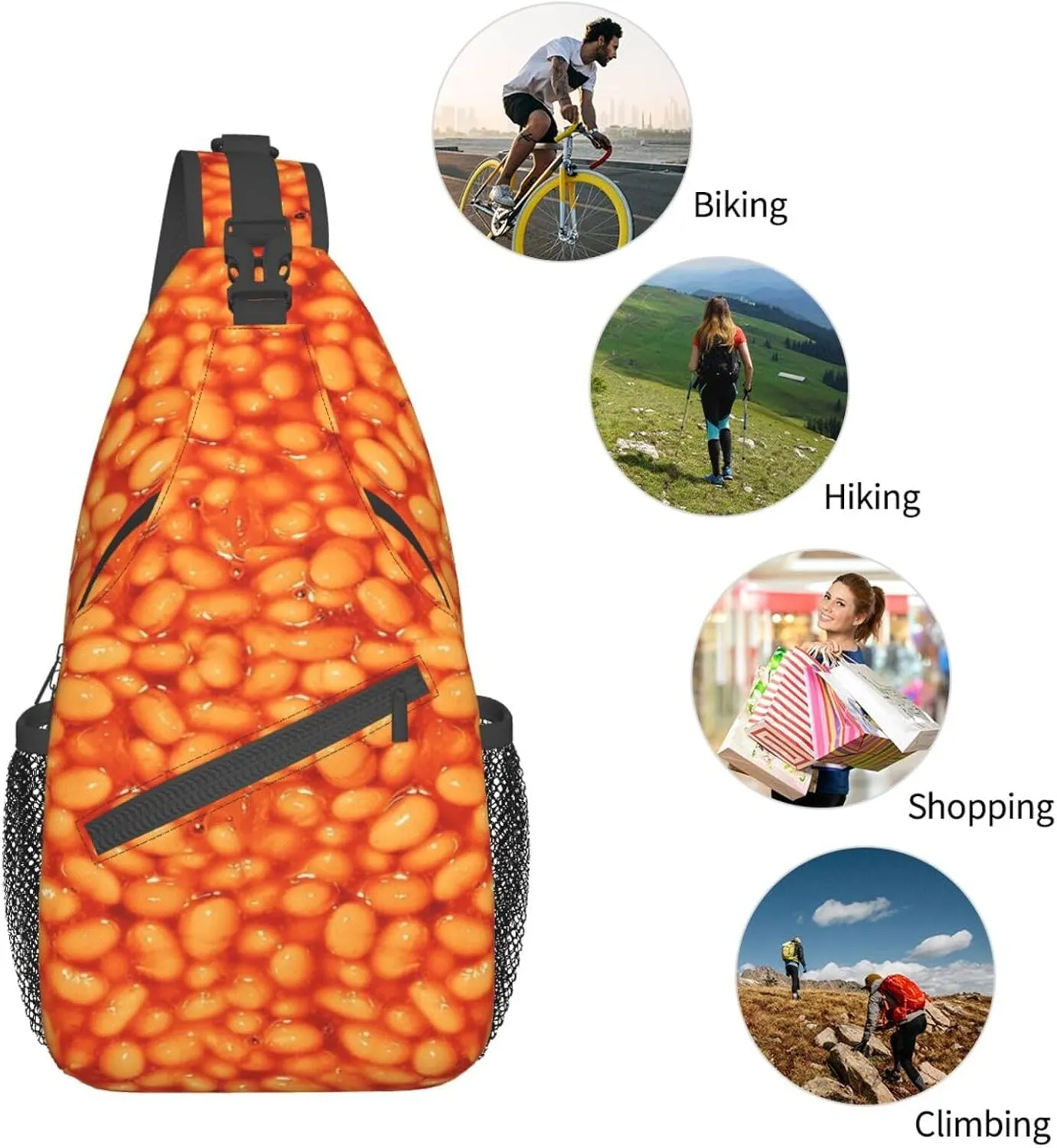 Red Spider Web Crossbody Backpack Chest Bag For Men Women Large Capacity Shoulder Sling Bag Cycling Travel Daypack