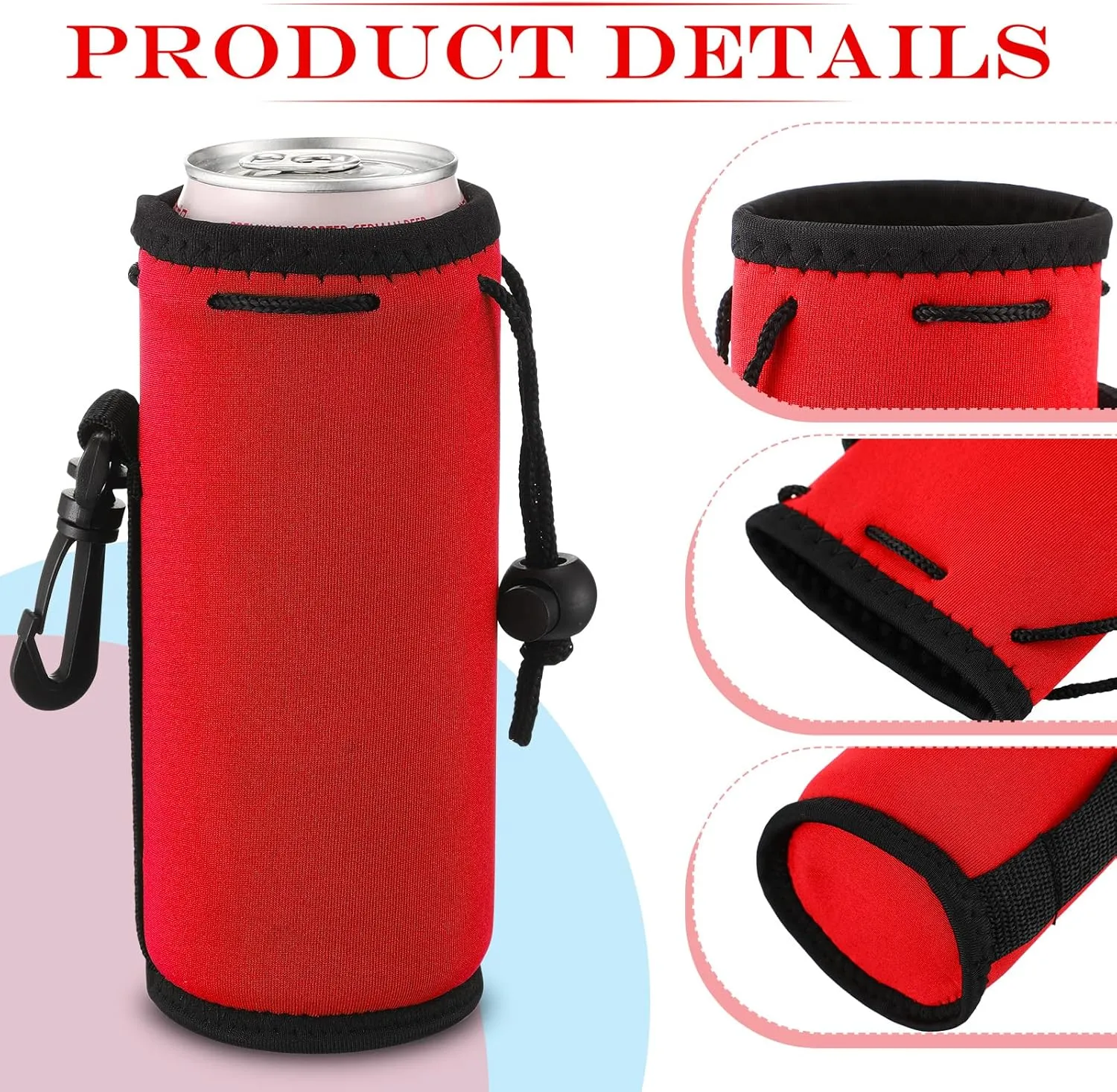 Remerry Water Bottle Bag Carrier with Adjustable Strap, Insulated Neoprene Sling Sleeve Canteen Flask Water Bottle Holder for Adults