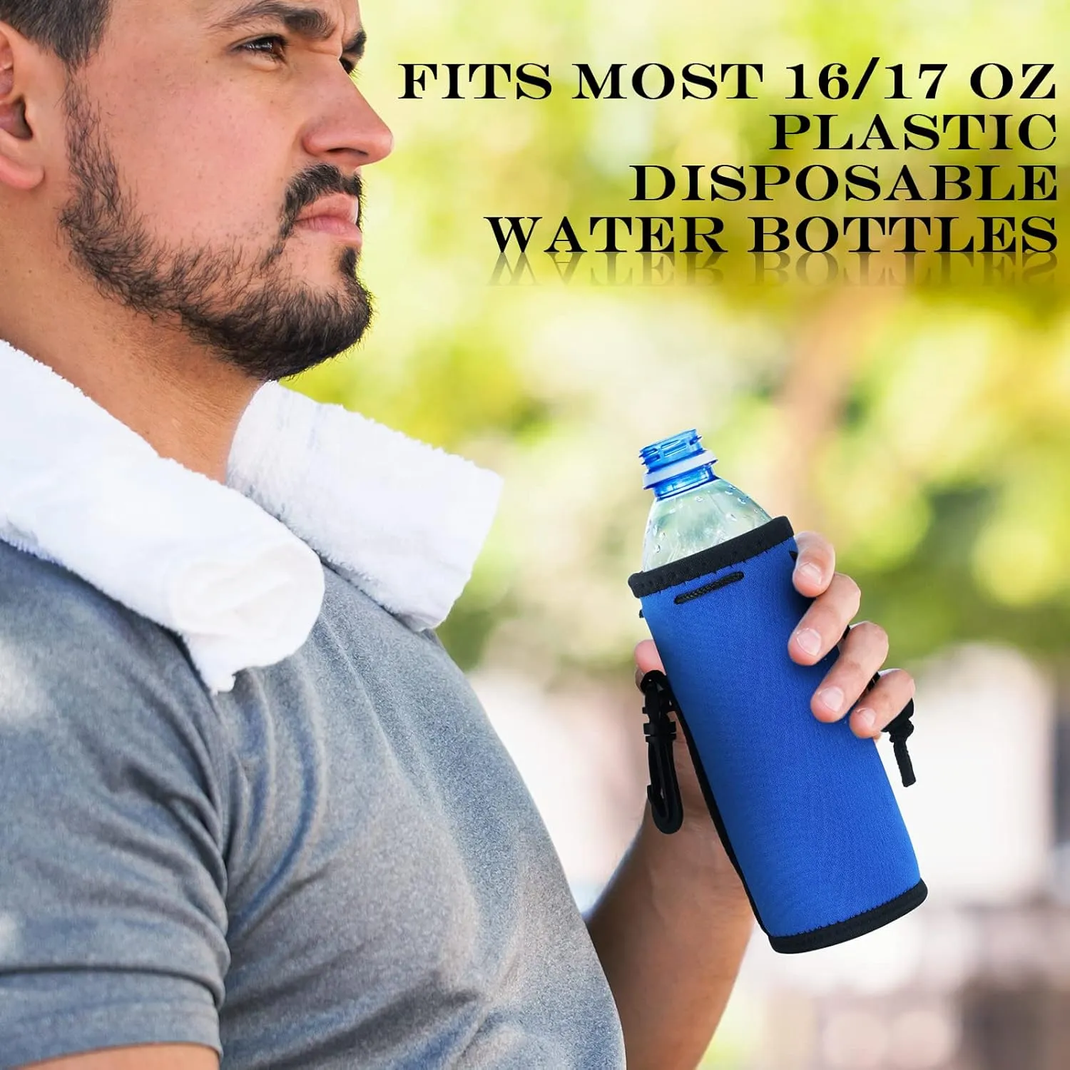 Remerry Water Bottle Bag Carrier with Adjustable Strap, Insulated Neoprene Sling Sleeve Canteen Flask Water Bottle Holder for Adults