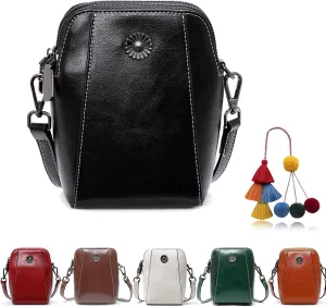 Retro All-Match Vertical Cellphone Bag, The Happy Wind Purse, Crossbody Leather Shoulder Bags and Clutches (Color #2)