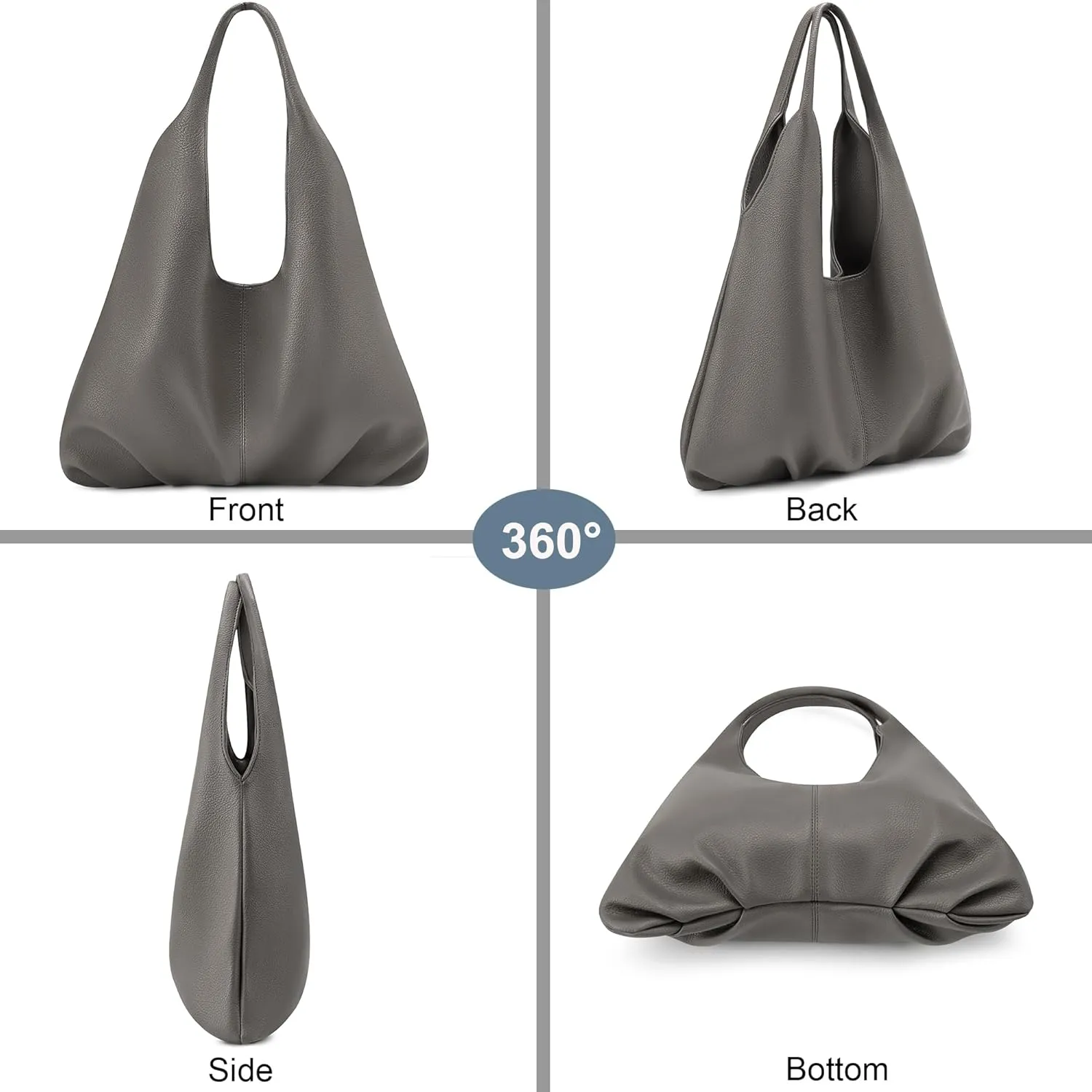 Retro Genuine Leather Hobo Clutch for Women Convertible Shoulder and Tote Bag for Versatile Everyday Use