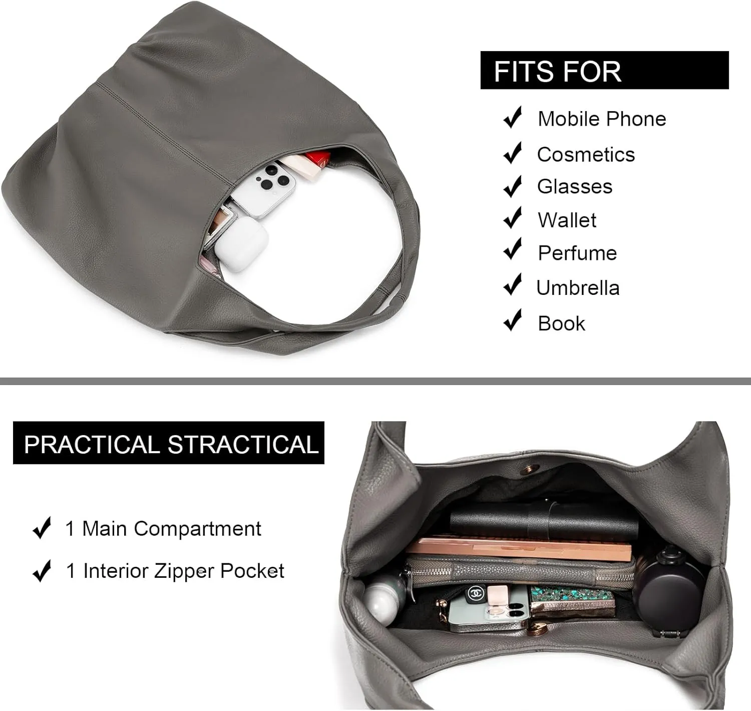 Retro Genuine Leather Hobo Clutch for Women Convertible Shoulder and Tote Bag for Versatile Everyday Use
