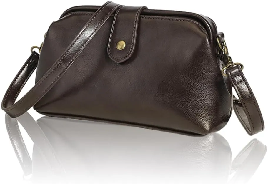 Retro Handmade Bag, Crossbody Leather Shoulder Bags and Clutches, Waterproof Women Crossbody Bag All-match Cellphone Bag