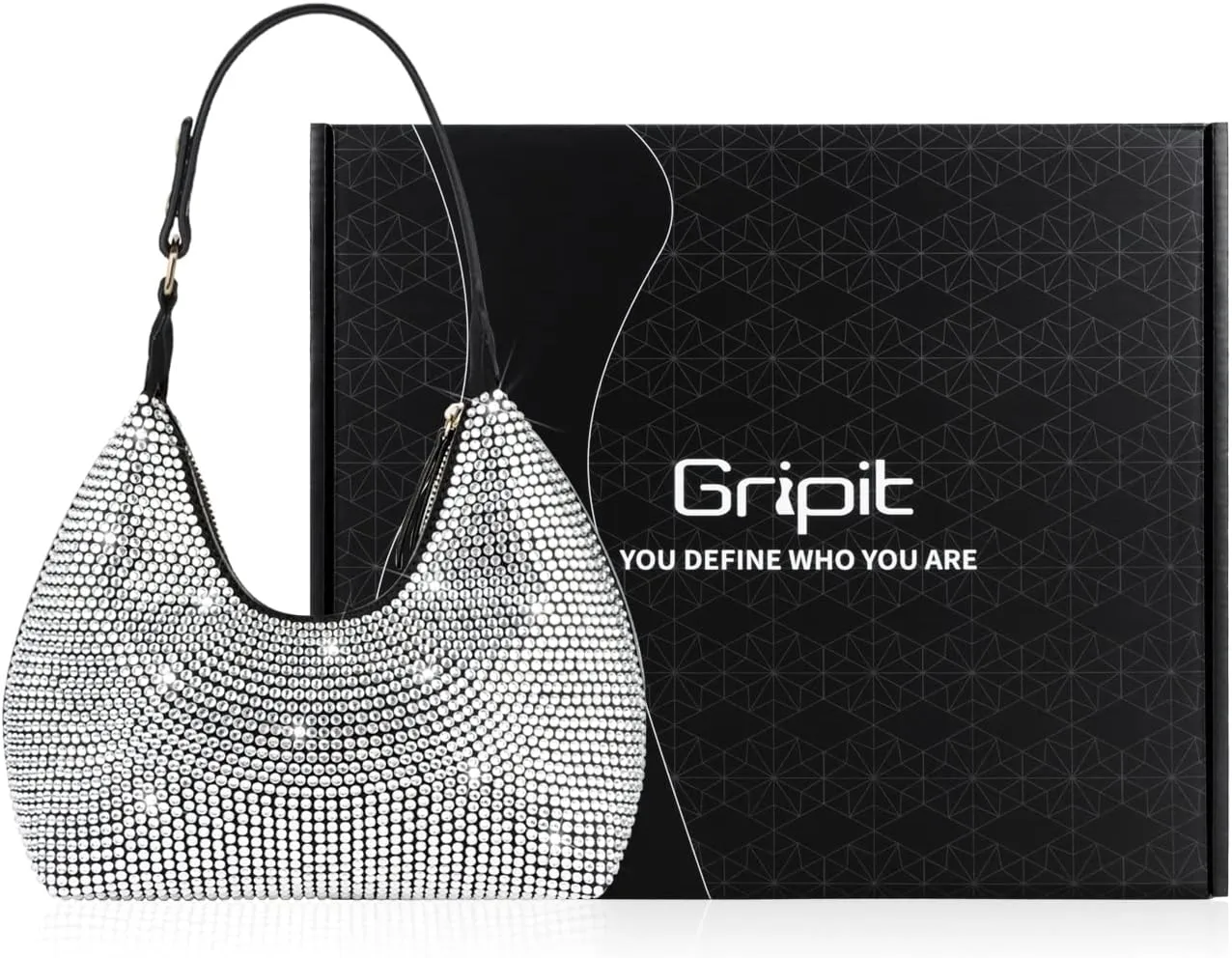 Rhinestone Handbag Black Clutch Purses for Women Evening Shoulder Diamond Bling Crystal Bag for Wedding Prom